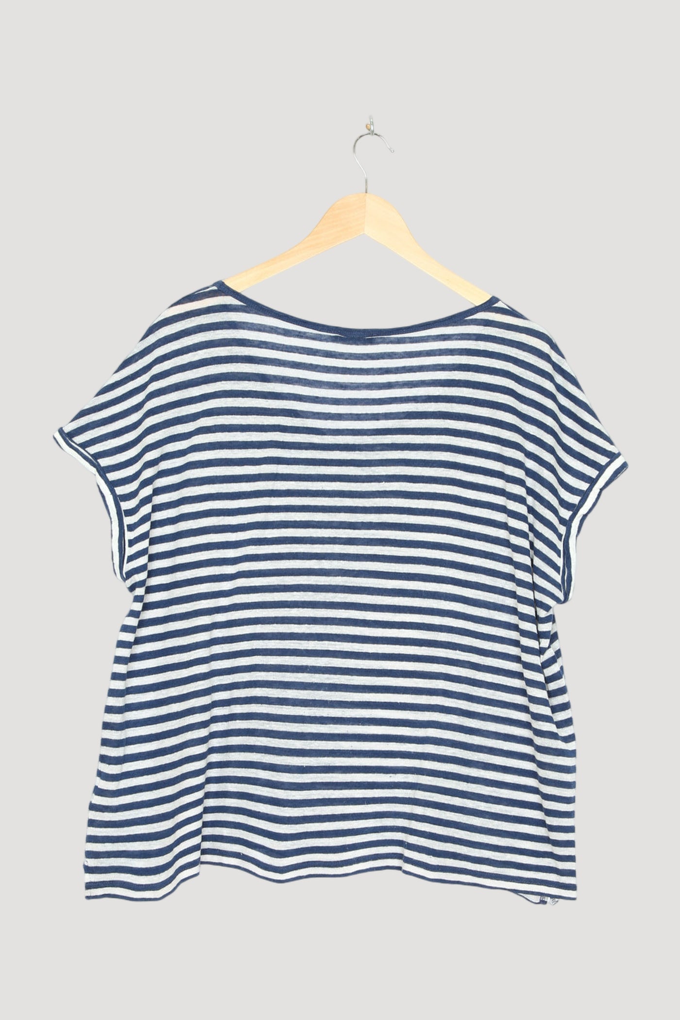 Secondhand Ringel-Kurzarmshirt aus reinem Leinen