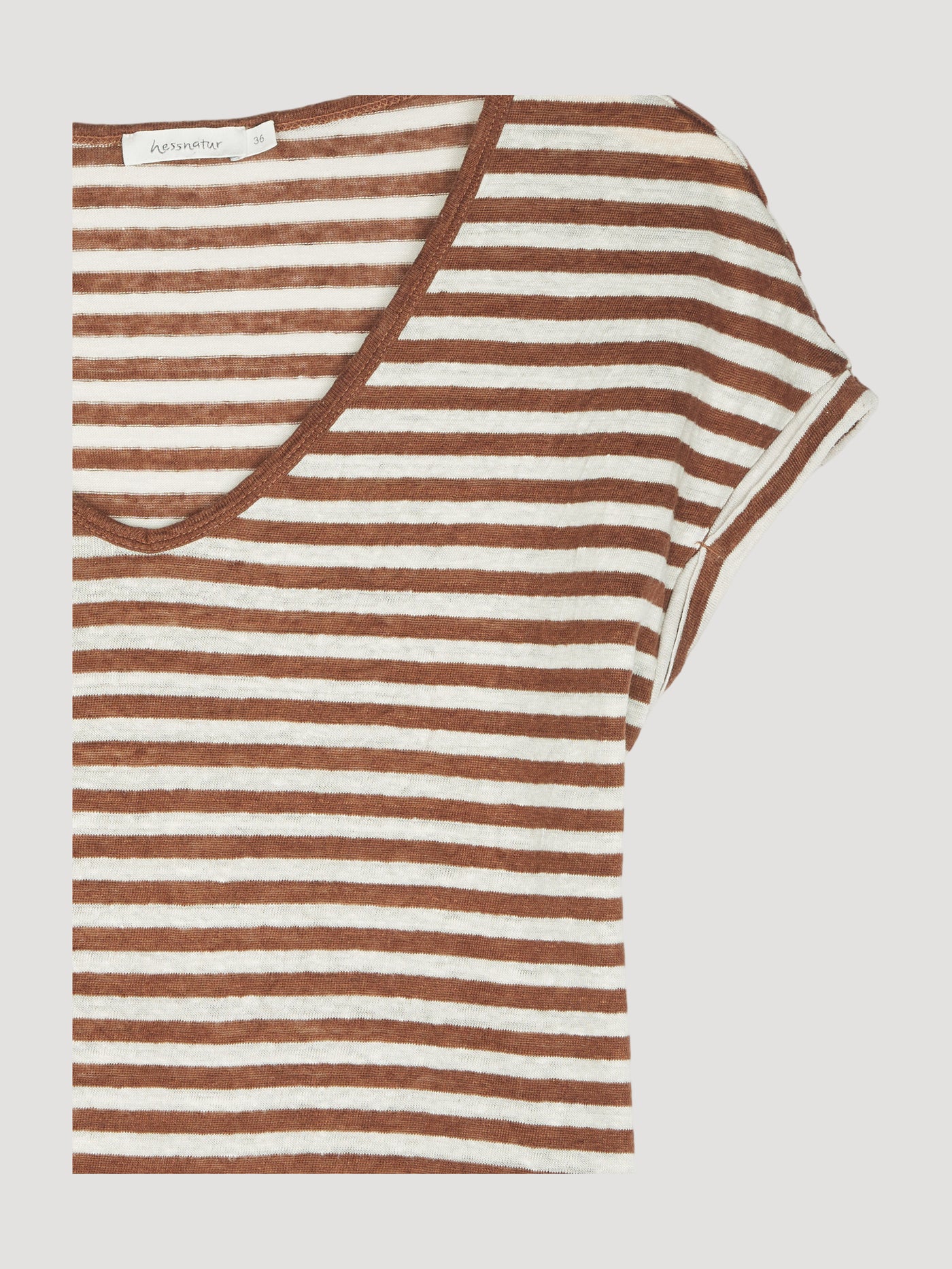 Secondhand Ringel-Kurzarmshirt aus reinem Leinen