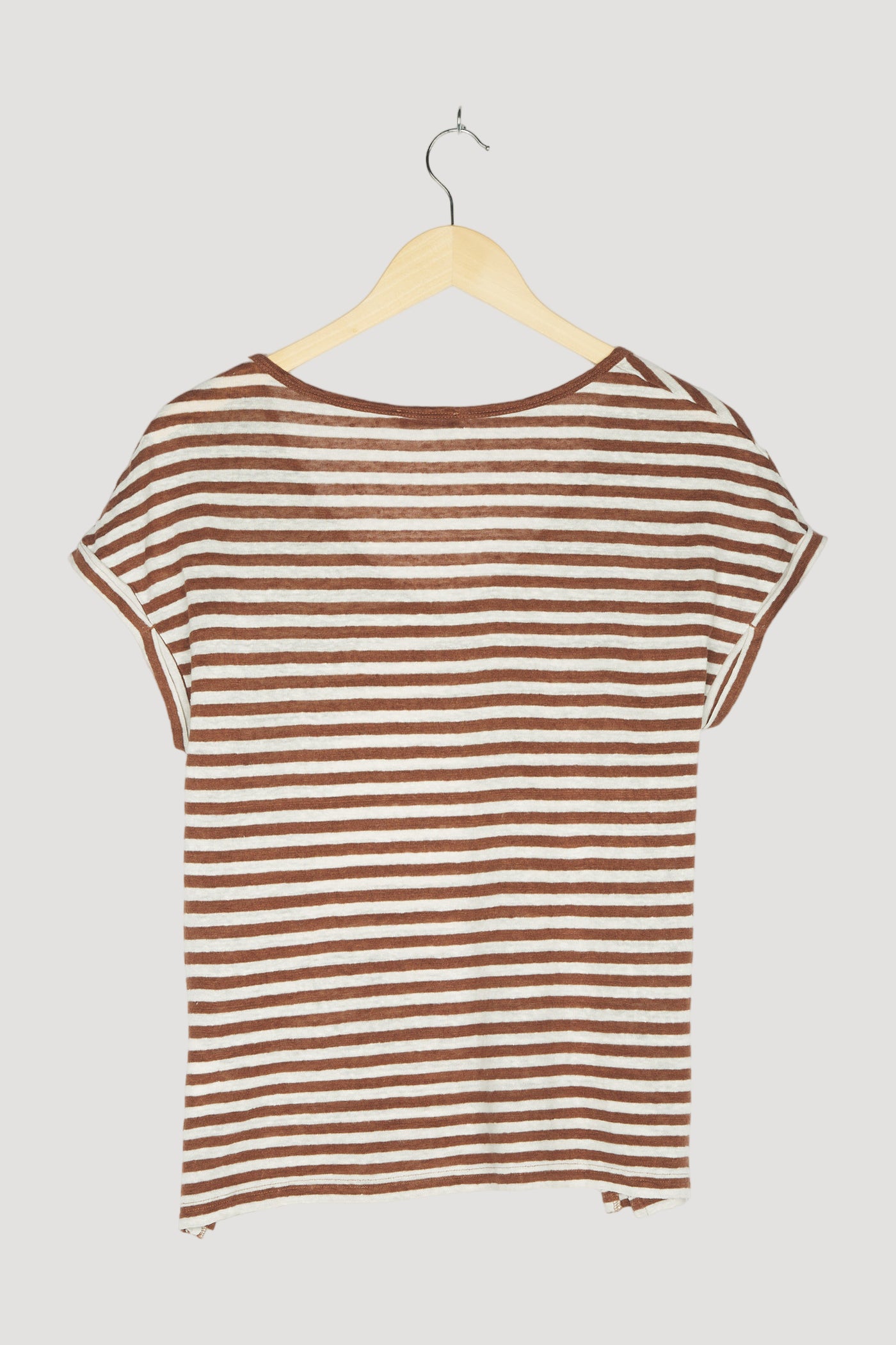Secondhand Ringel-Kurzarmshirt aus reinem Leinen