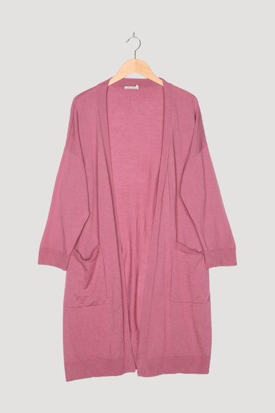 Secondhand Pflanzengefärbte Strickjacke aus reiner Merinowolle