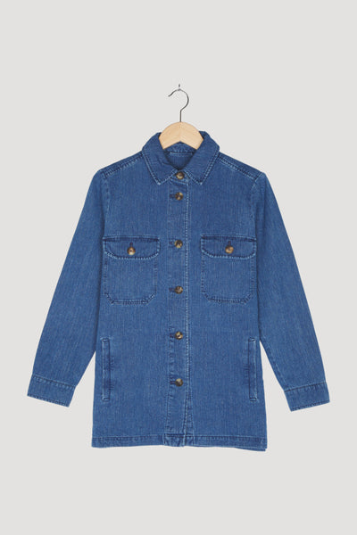 Secondhand Denim-Overshirt aus Hanf mit Bio-Baumwolle