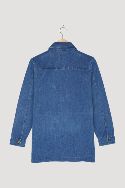 Secondhand Denim-Overshirt aus Hanf mit Bio-Baumwolle