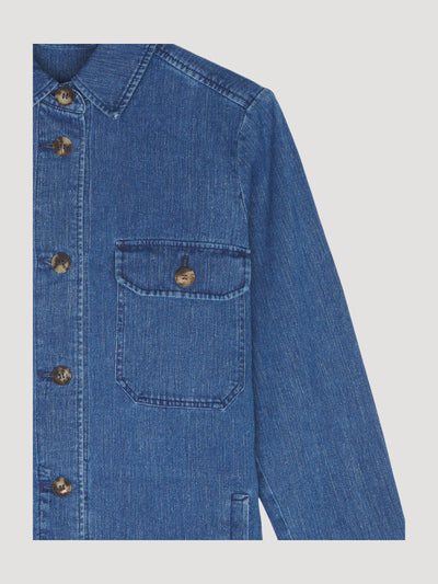 Secondhand Denim-Overshirt aus Hanf mit Bio-Baumwolle