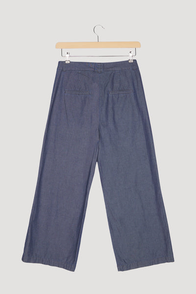 Secondhand Light Denim Culotte aus reiner Bio-Baumwolle