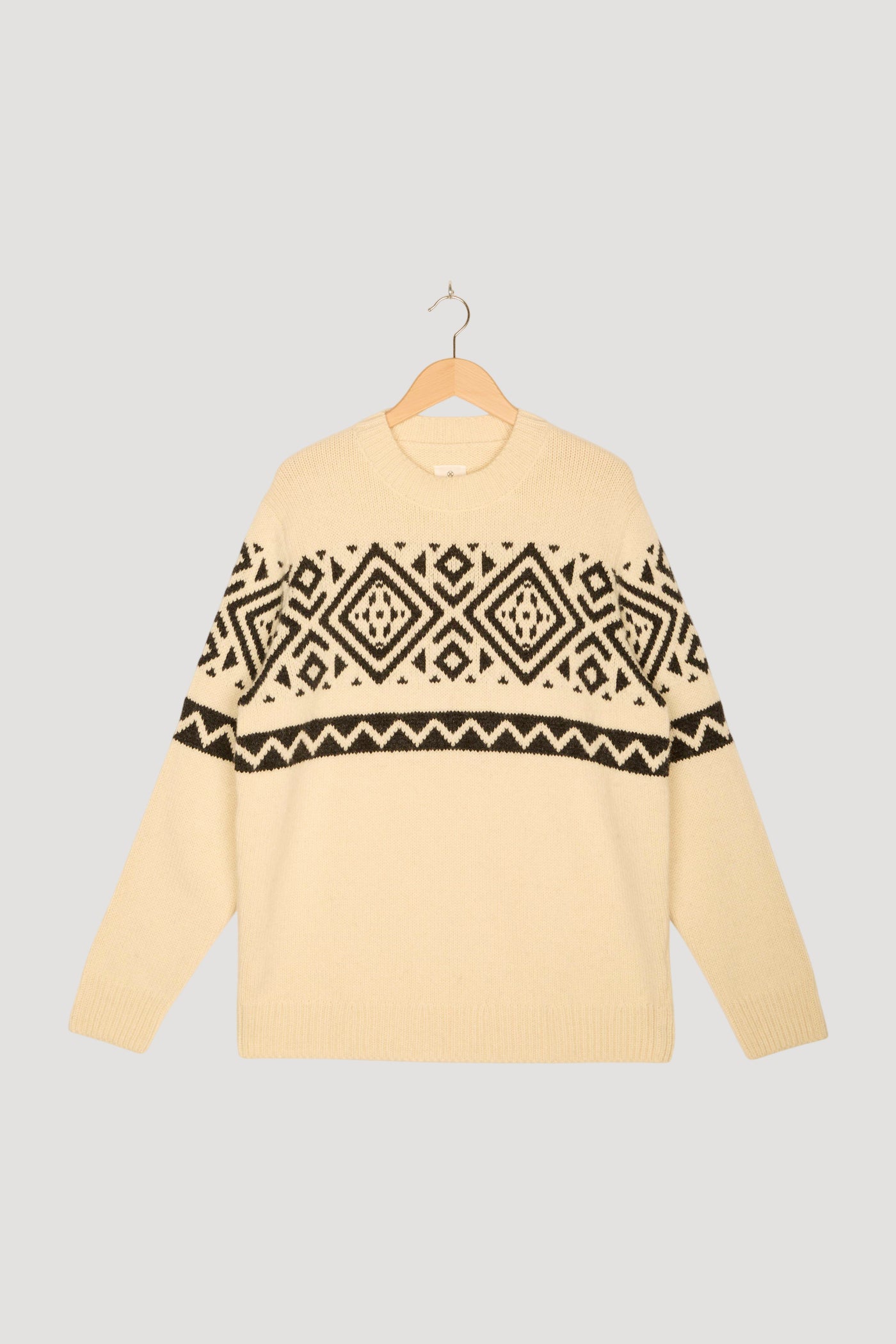 Secondhand Pullover Jacquard aus reiner Schurwolle