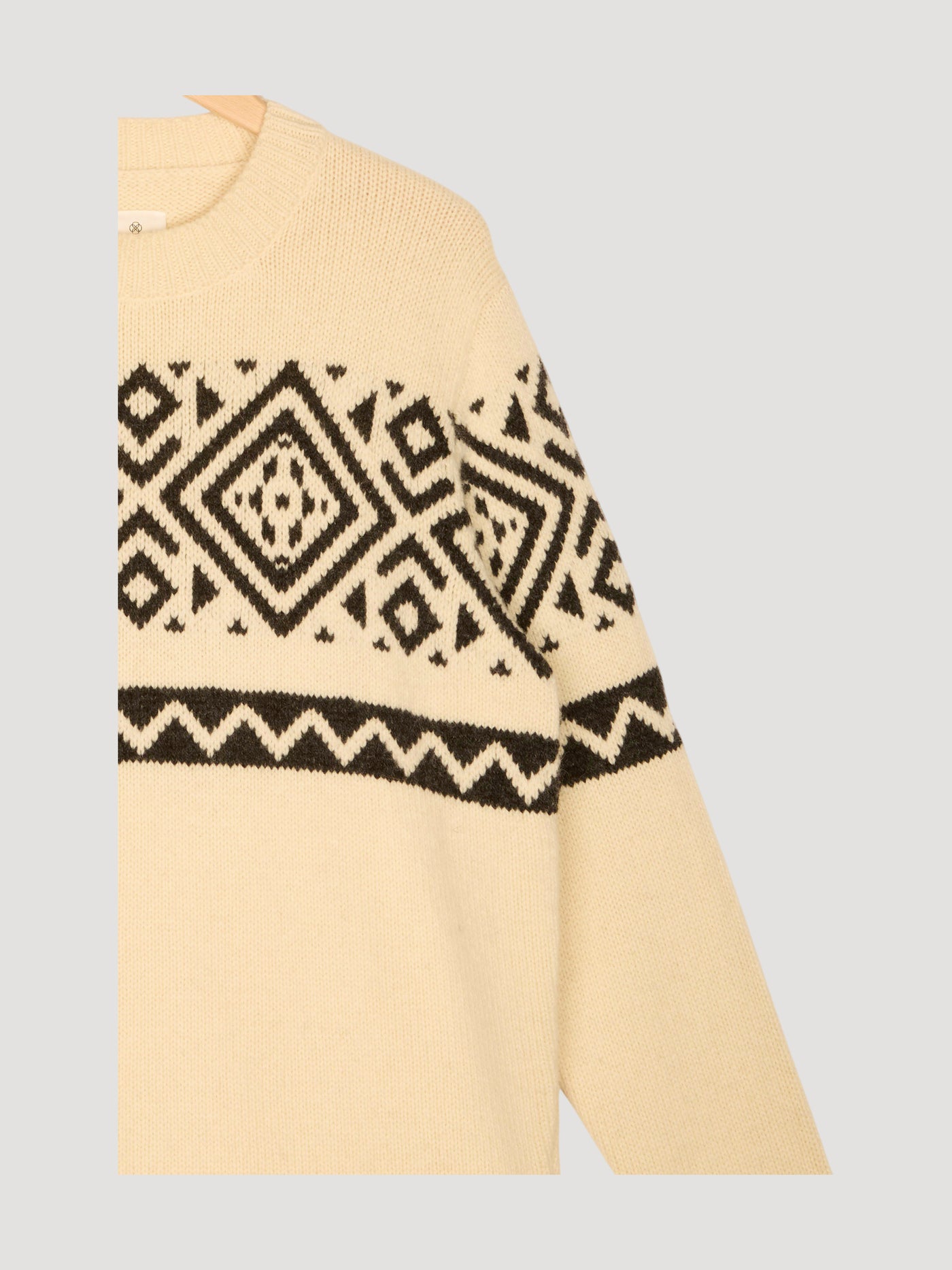 Secondhand Pullover Jacquard aus reiner Schurwolle