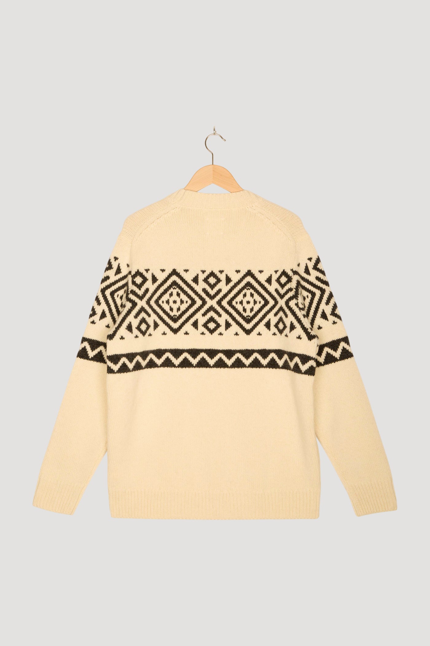 Secondhand Pullover Jacquard aus reiner Schurwolle