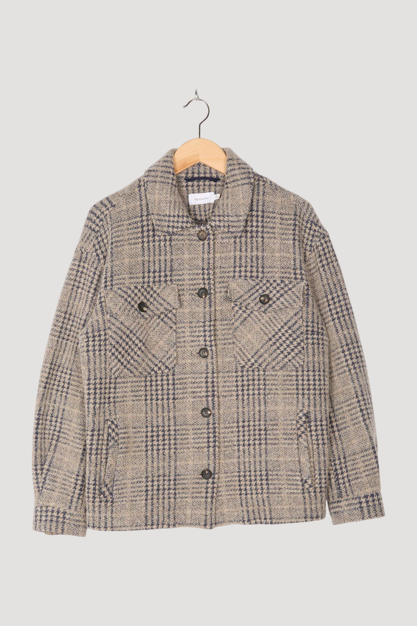 Secondhand Jersey-Overshirt aus Bio-Schurwolle mit Bio-Baumwolle