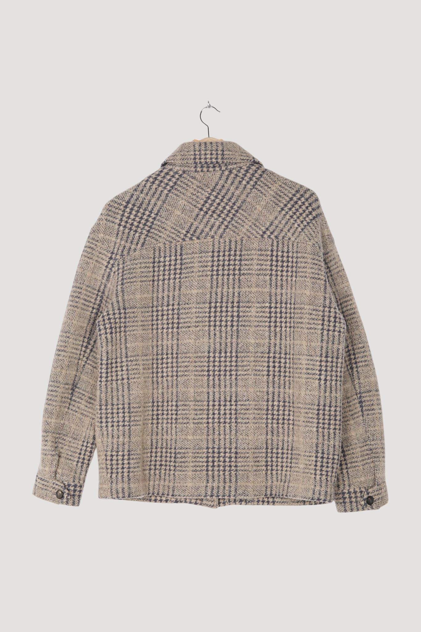 Secondhand Jersey-Overshirt aus Bio-Schurwolle mit Bio-Baumwolle