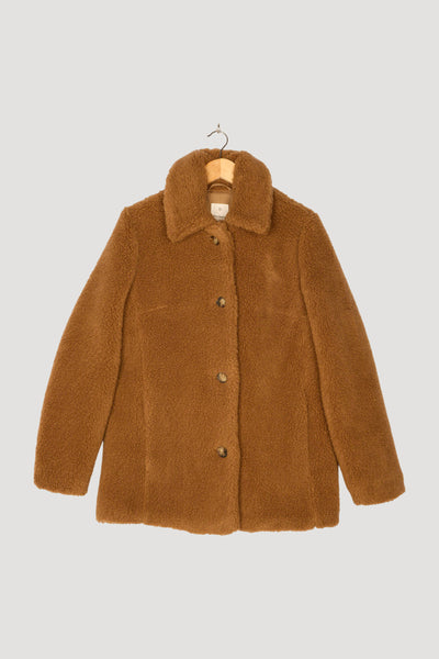 Secondhand Teddyjacke Relaxed aus Schurwolle mit Bio-Baumwolle und Kamelhaar