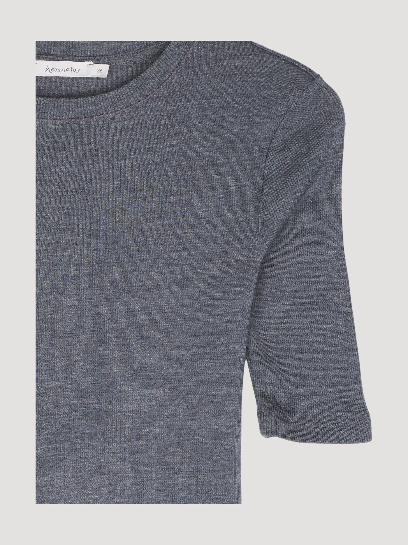 Secondhand Rippshirt aus Bio-Merinowolle mit Seide
