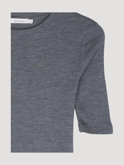 Secondhand Rippshirt aus Bio-Merinowolle mit Seide
