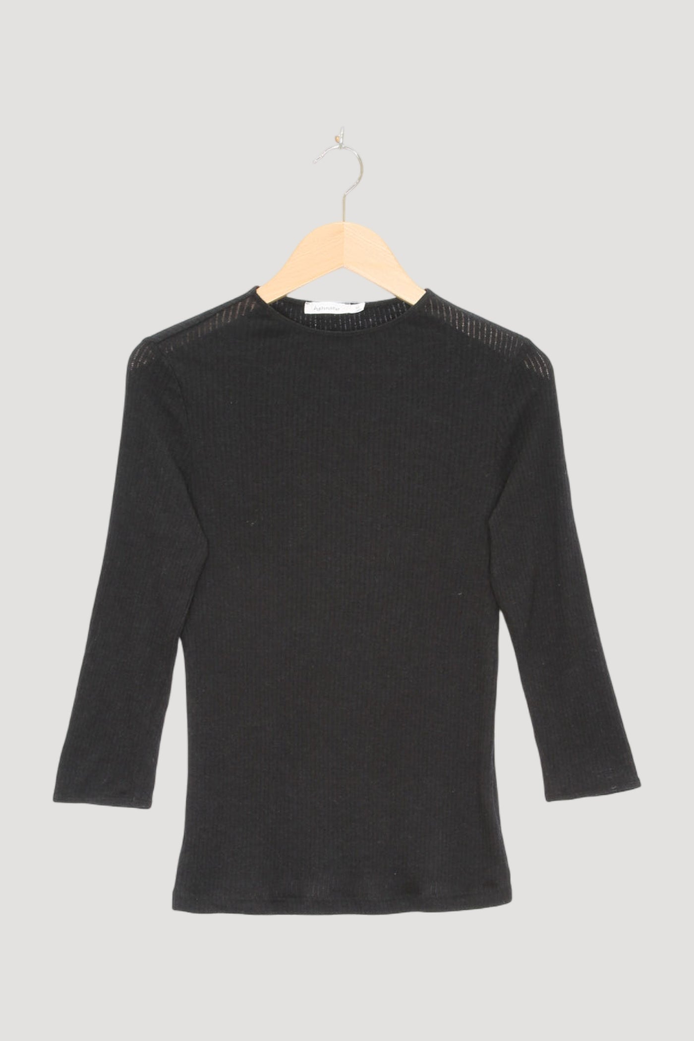 Secondhand Ajour-Shirt aus Bio-Baumwolle mit Schurwolle