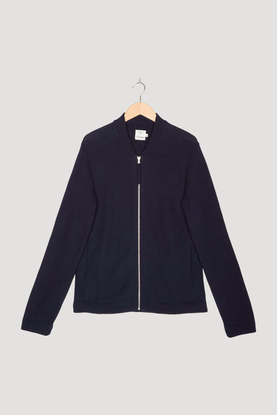Secondhand Strickjacke Smart Bomber aus reiner Bio-Baumwolle und Schurwolle