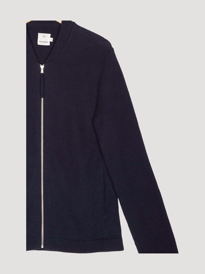 Secondhand Strickjacke Smart Bomber aus reiner Bio-Baumwolle und Schurwolle