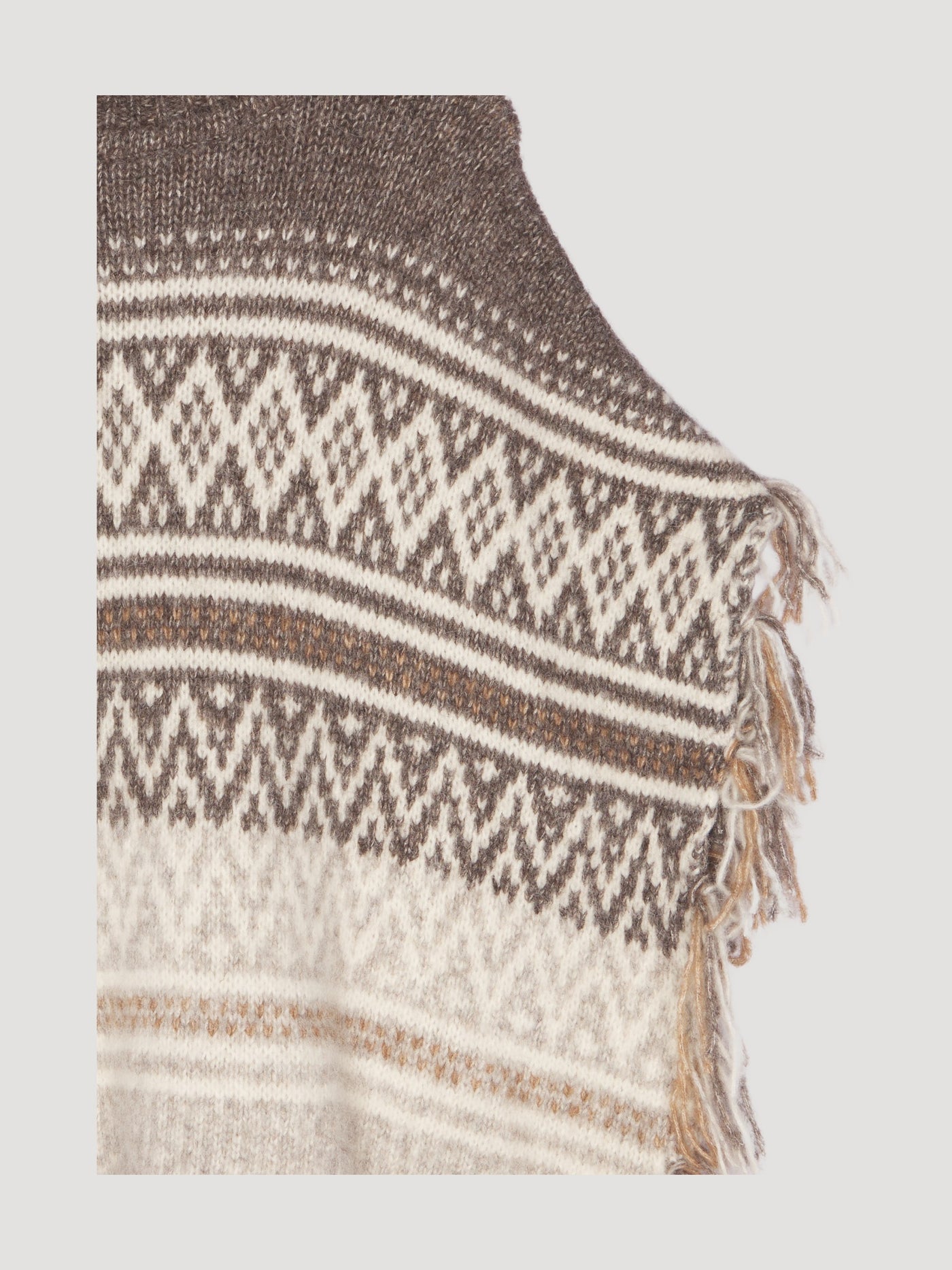 Secondhand Strick-Poncho aus Alpaka mit Baumwolle