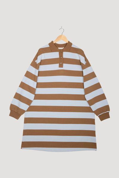 Secondhand Sweat Kleid Streifen Relaxed aus reiner Bio-Baumwolle