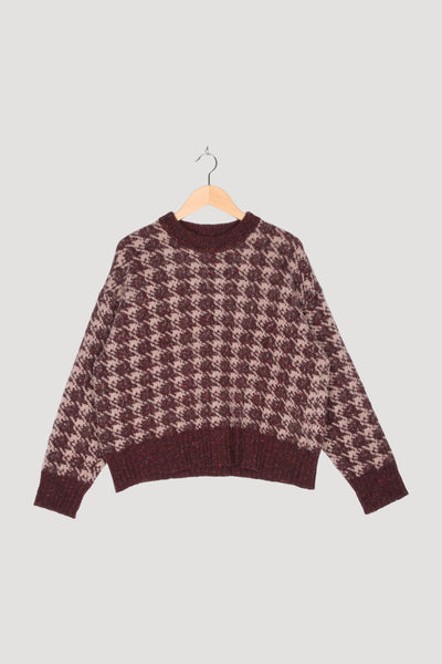 Secondhand Jacquard-Pullover aus Schurwolle mit Alpaka
