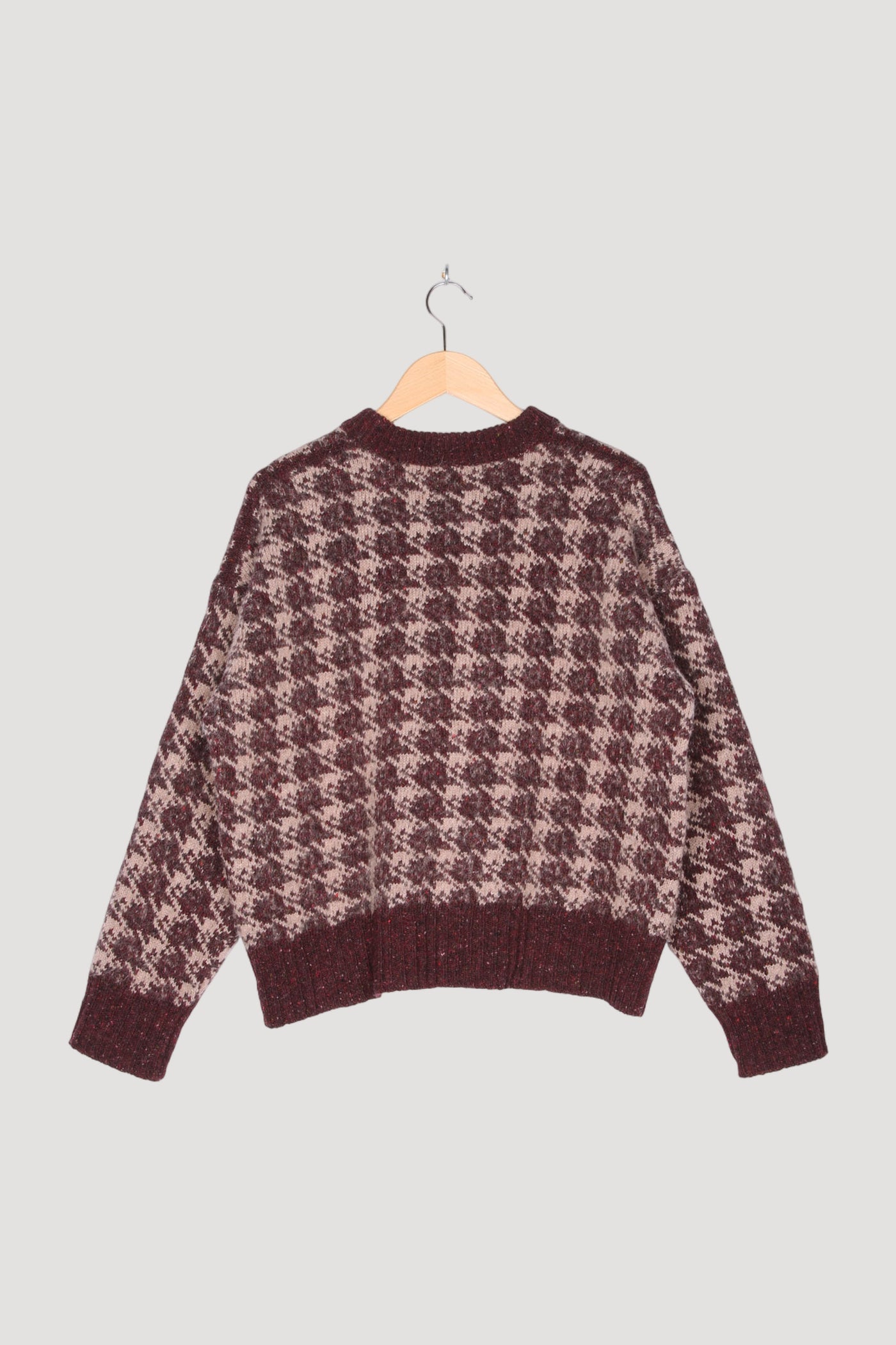 Secondhand Jacquard-Pullover aus Schurwolle mit Alpaka