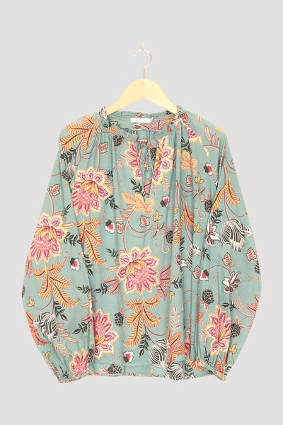 Secondhand Tunika-Bluse aus reiner Bio-Baumwolle