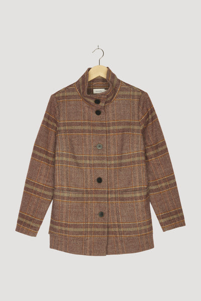 Secondhand Karo-Jacke aus reiner Schurwolle