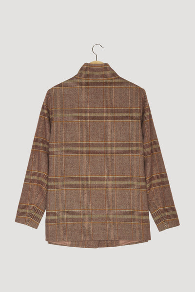 Secondhand Karo-Jacke aus reiner Schurwolle