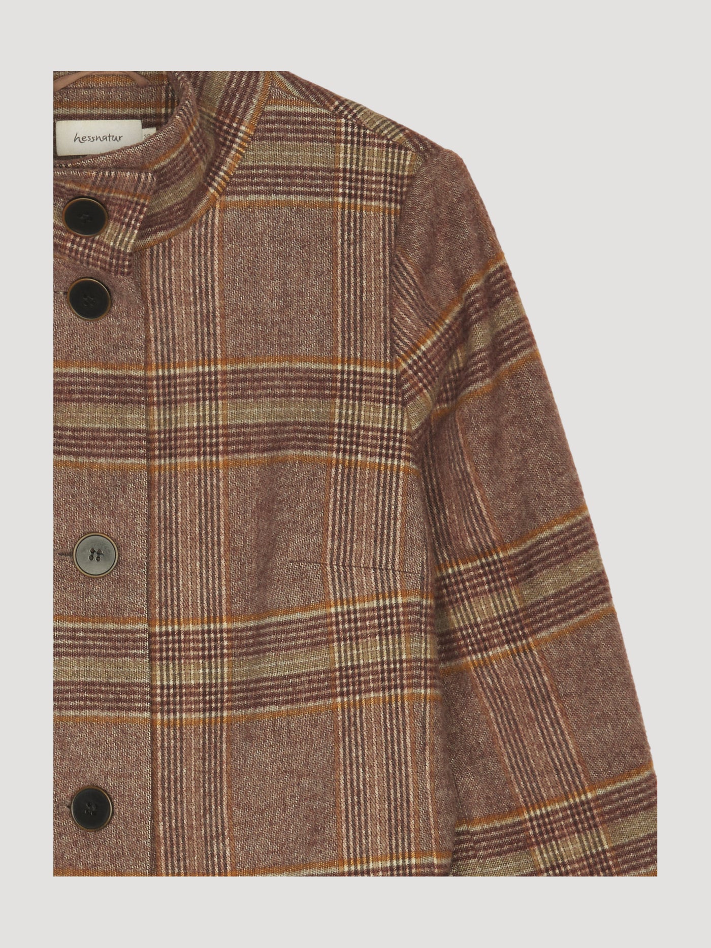 Secondhand Karo-Jacke aus reiner Schurwolle