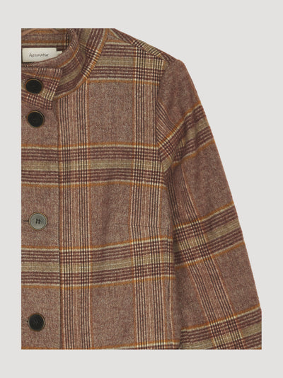Secondhand Karo-Jacke aus reiner Schurwolle