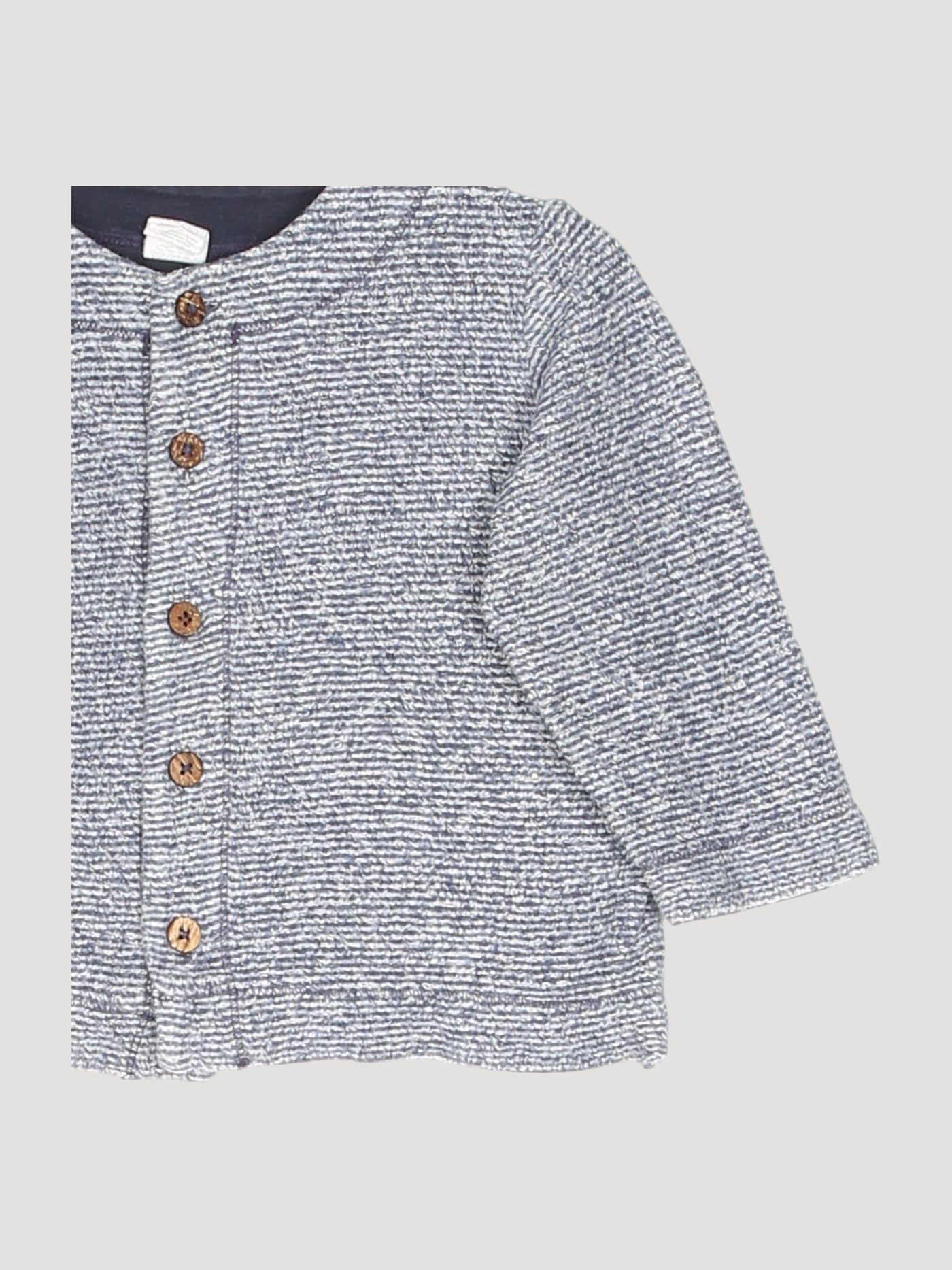 Secondhand Geringelte Fleece-Jacke aus reiner Bio-Baumwolle