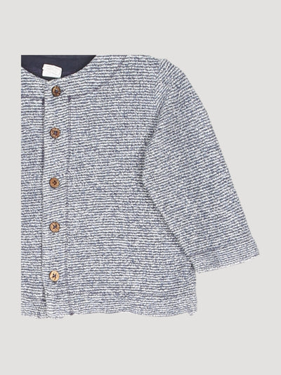 Secondhand Geringelte Fleece-Jacke aus reiner Bio-Baumwolle