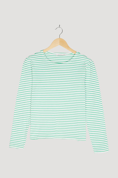 Secondhand Langarm-Ringelshirt aus reiner Bio-Baumwolle