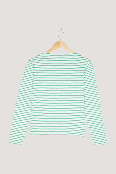 Secondhand Langarm-Ringelshirt aus reiner Bio-Baumwolle