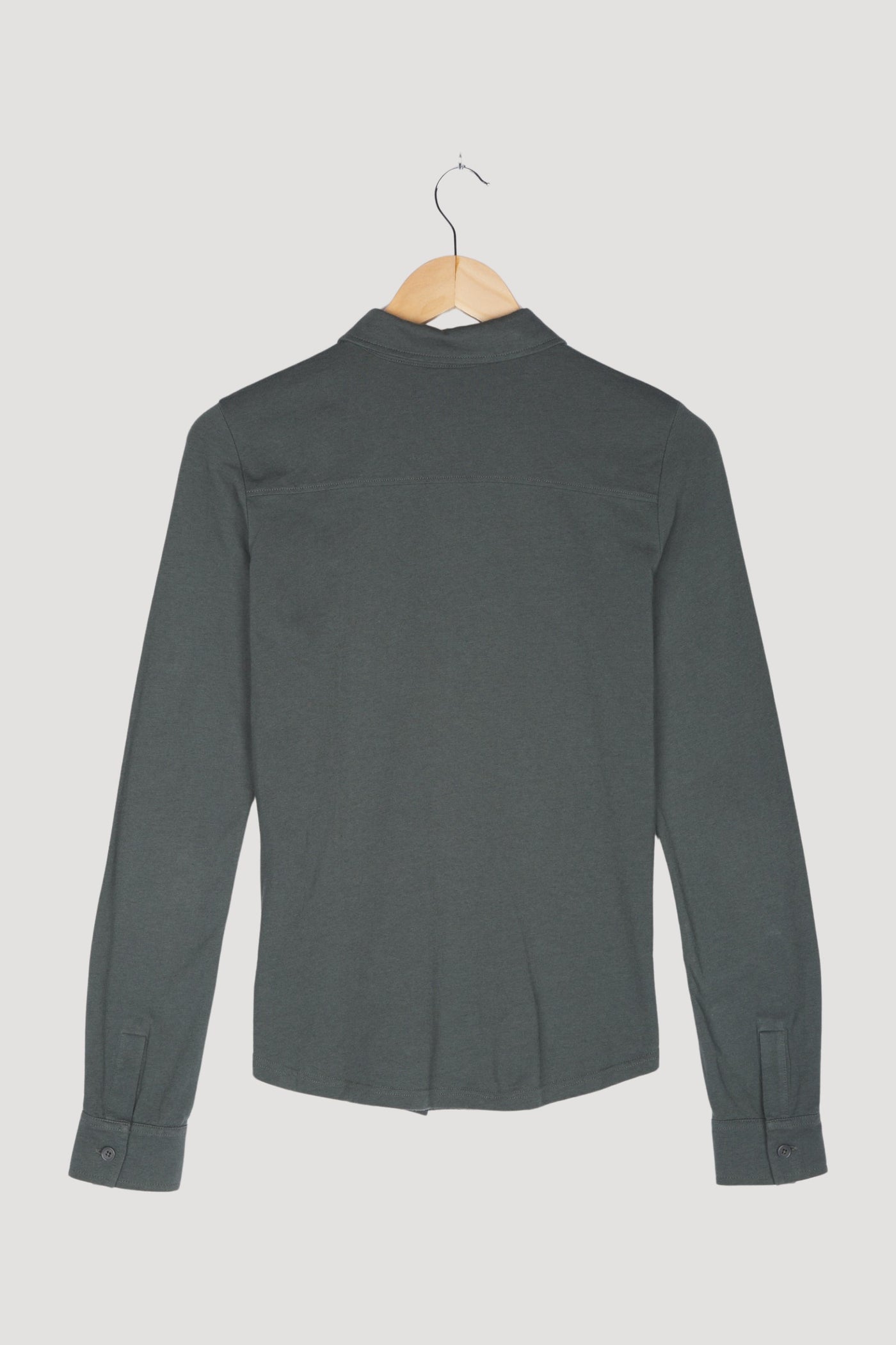 Secondhand Jersey-Bluse aus Bio-Baumwolle mit Bio-Schurwolle