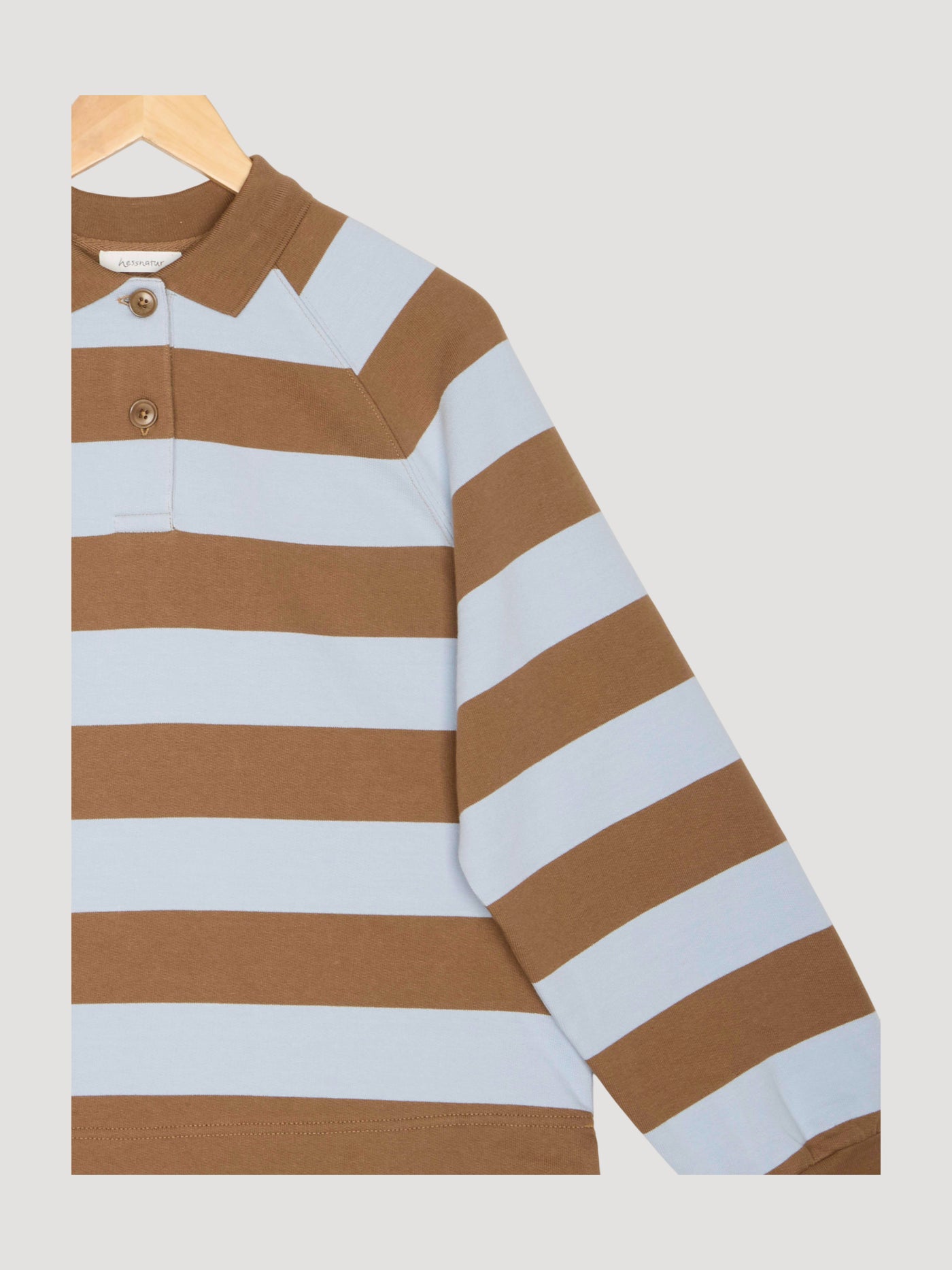 Secondhand Sweatpolo Streifen Relaxed aus reiner Bio-Baumwolle