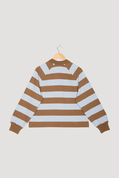 Secondhand Sweatpolo Streifen Relaxed aus reiner Bio-Baumwolle