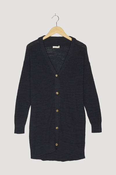 Secondhand Strickjacke aus Leinen mit Bio-Baumwolle