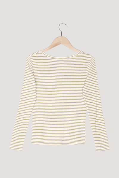 Secondhand Damen Langarm-Ringelshirt aus reiner Bio-Baumwolle