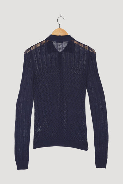 Secondhand Strickjacke aus Leinen mit Seide