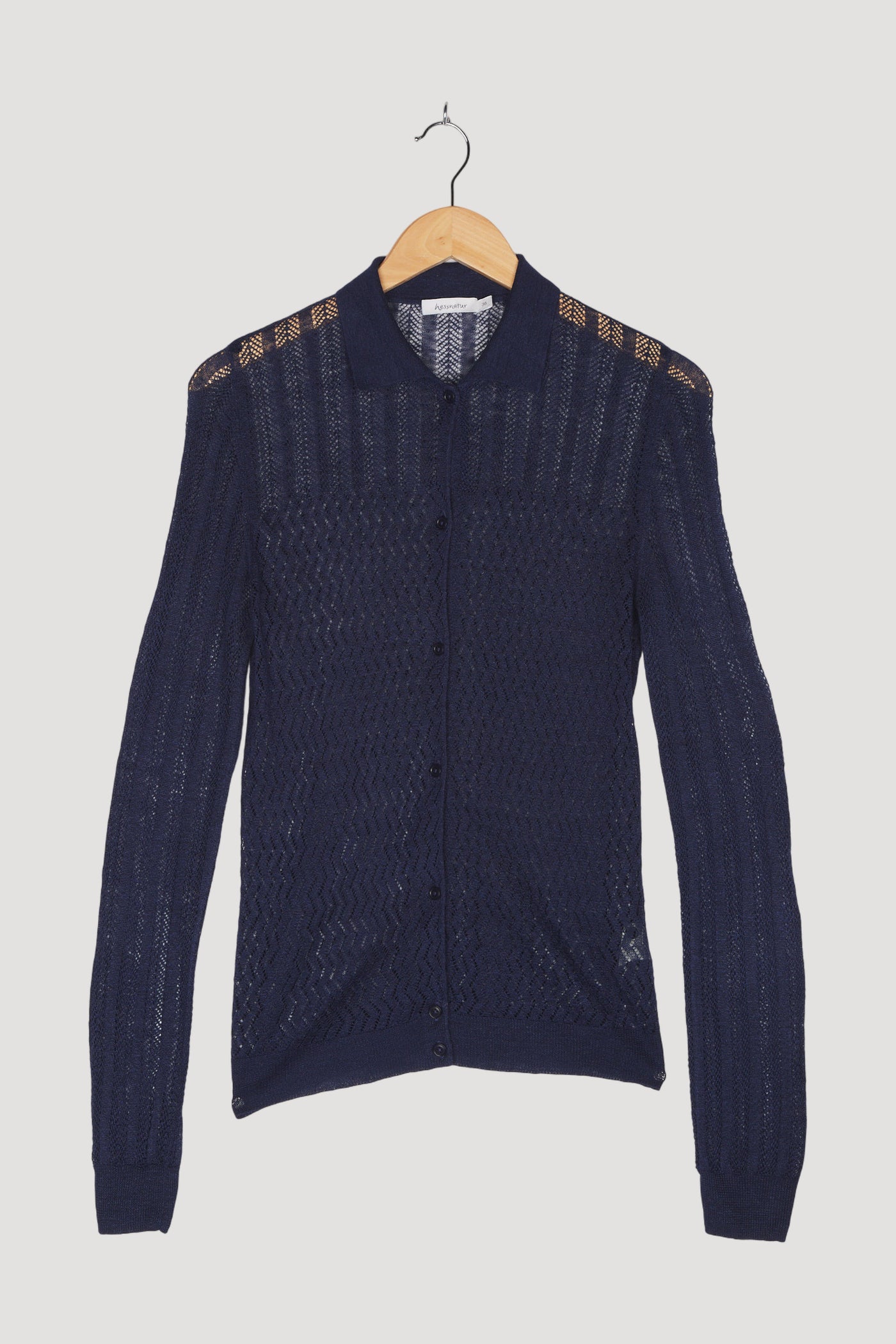 Secondhand Strickjacke aus Leinen mit Seide