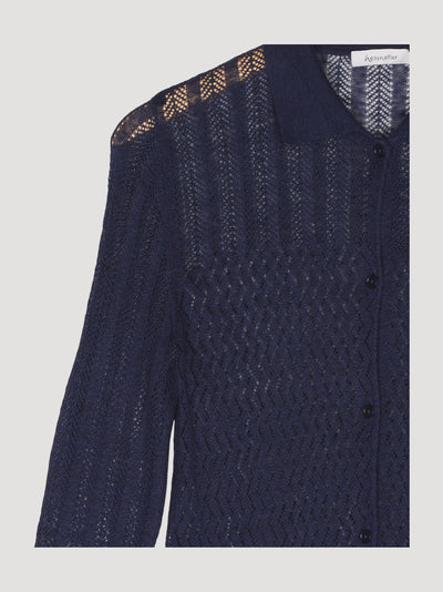 Secondhand Strickjacke aus Leinen mit Seide