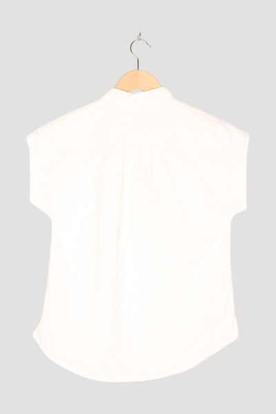 Secondhand Ärmellose Bluse aus Bio-Baumwolle mit Leinen