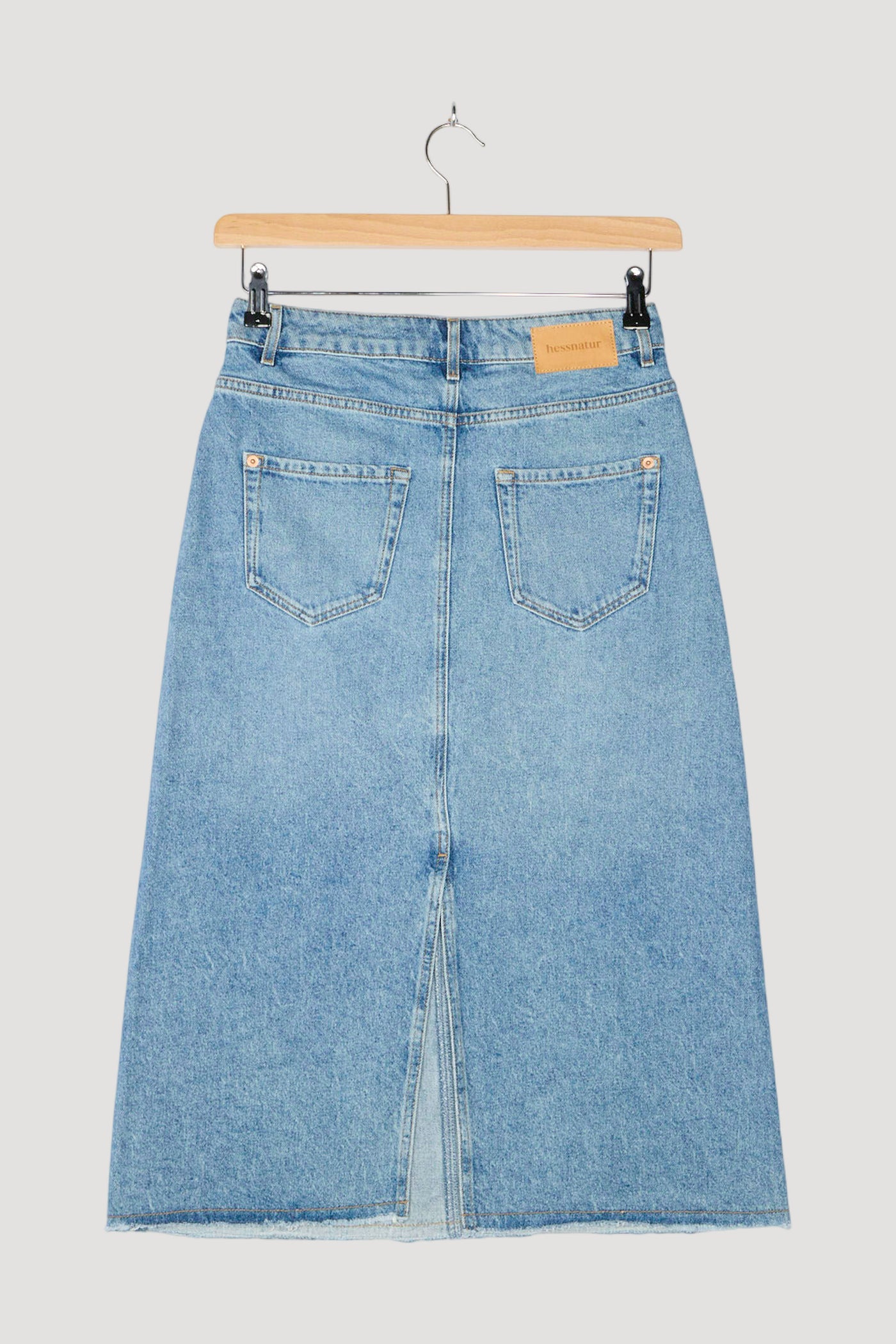 Secondhand Jeans Rock Midi Regular aus reinem Bio-Denim