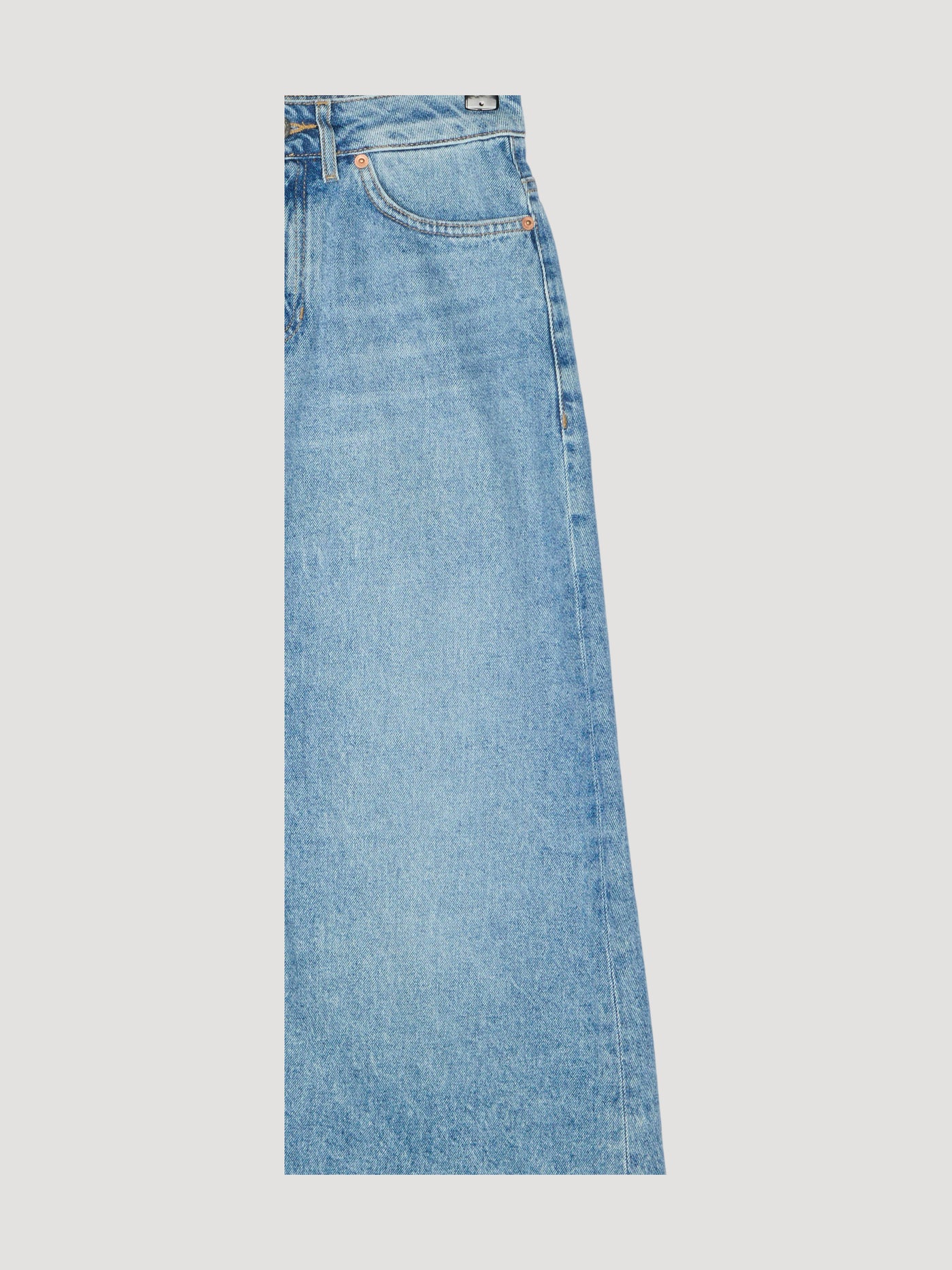Secondhand Jeans Rock Midi Regular aus reinem Bio-Denim