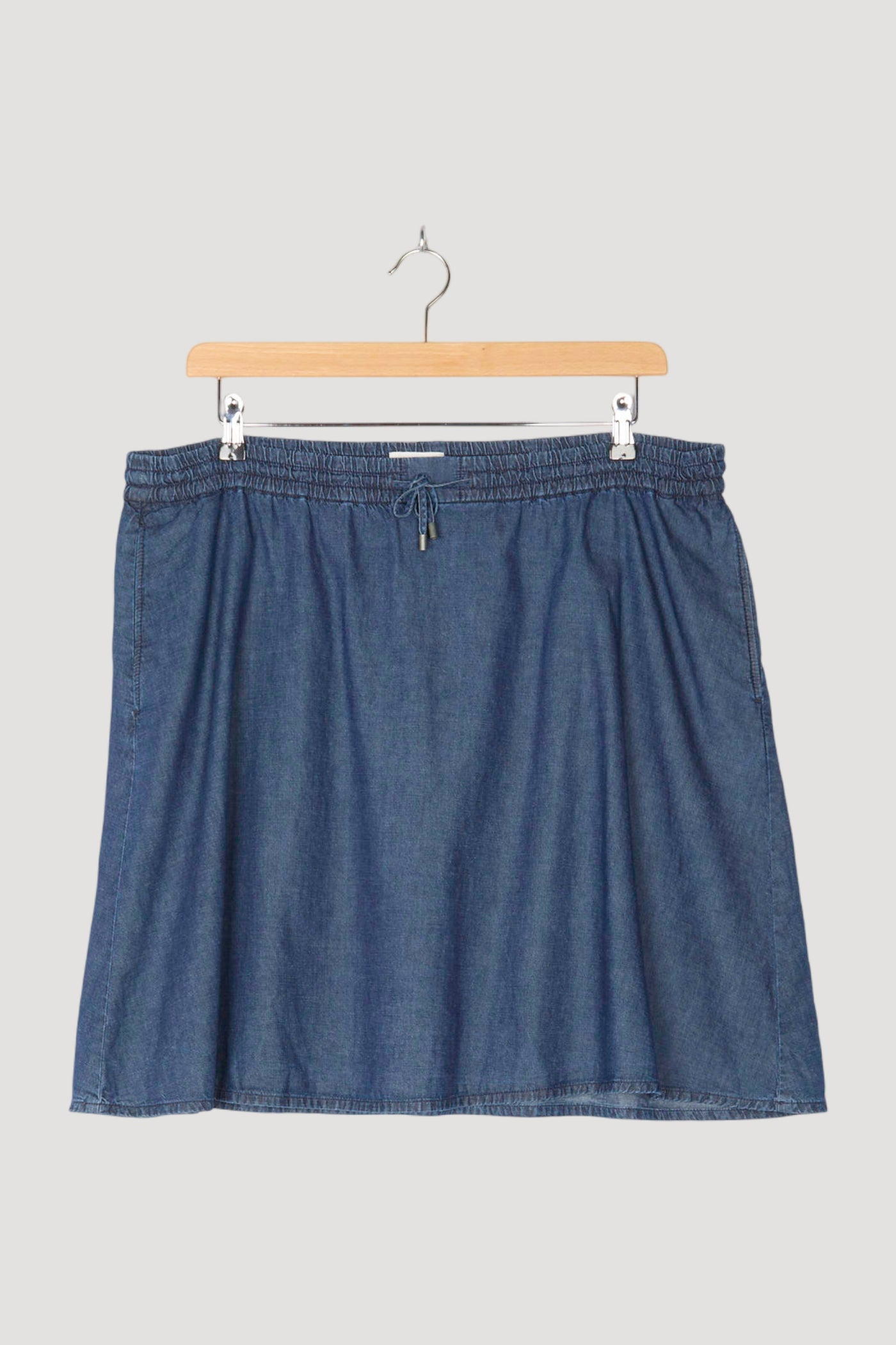 Secondhand Jeansrock aus Bio-Baumwolle mit Leinen