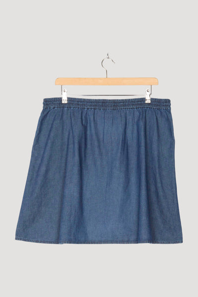 Secondhand Jeansrock aus Bio-Baumwolle mit Leinen