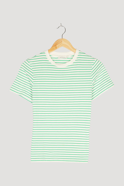 Secondhand Kurzarm-Ringelshirt aus reiner Bio-Baumwolle