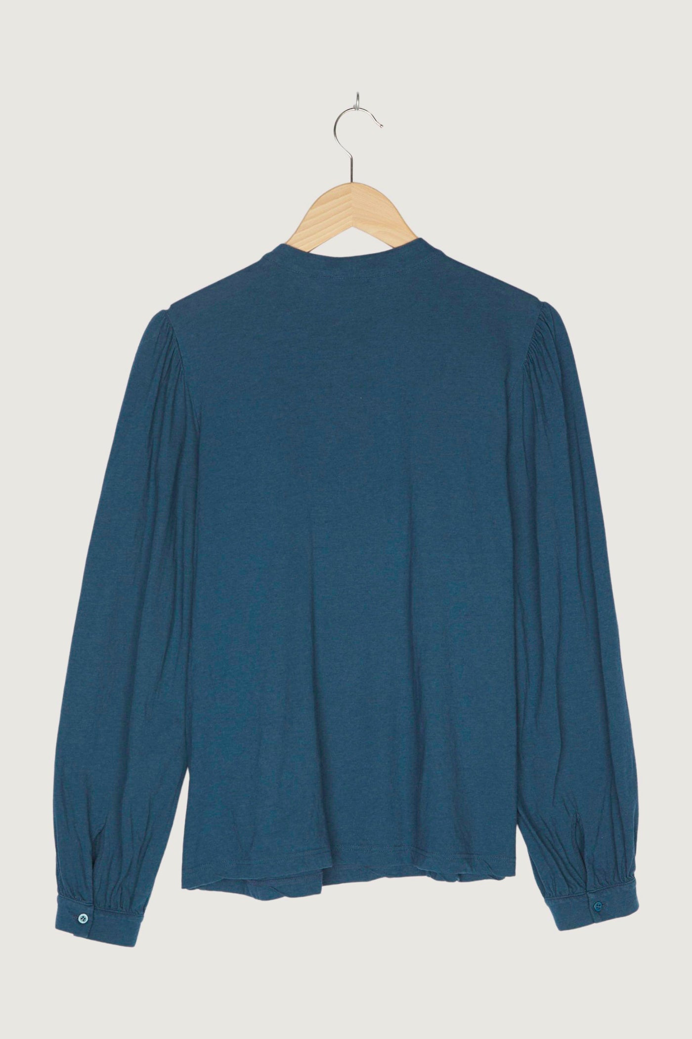 Secondhand Jersey-Bluse aus Bio-Baumwolle mit Schurwolle