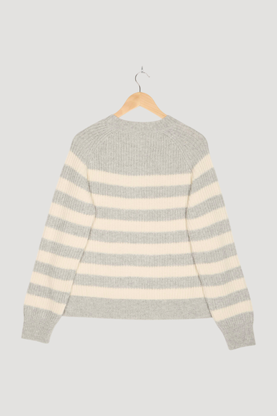 Secondhand Pullover Streifen Relaxed mit Bio-Merinowolle