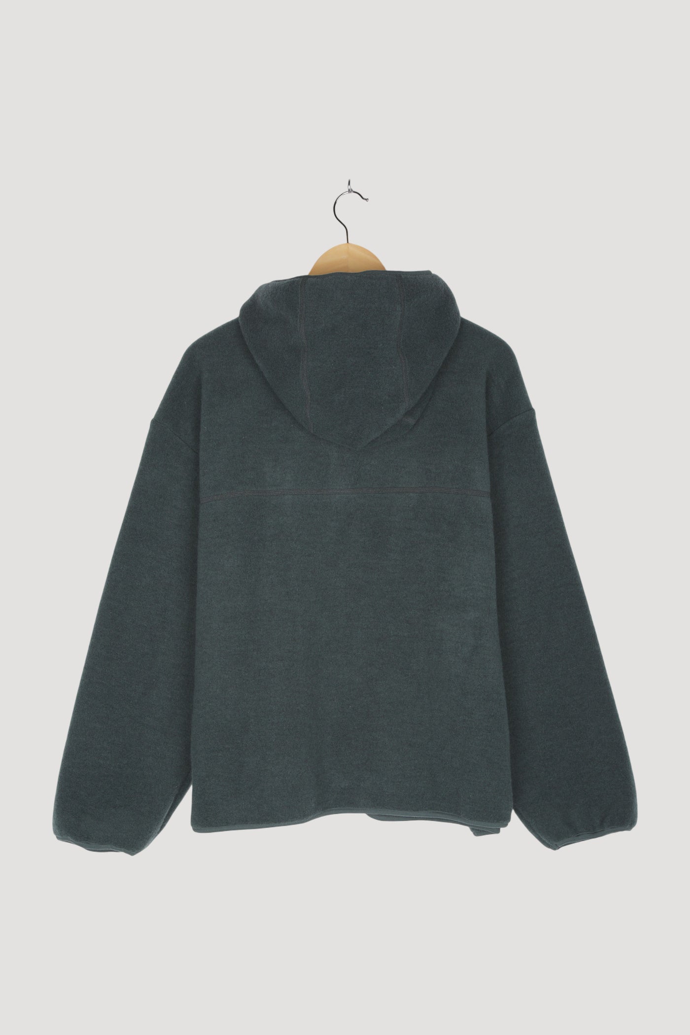 Secondhand Wollfleece Jacke mit Kapuze aus reiner Bio-Merinowolle