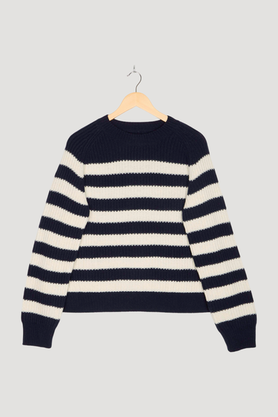 Secondhand Pullover Streifen Relaxed mit Bio-Merinowolle